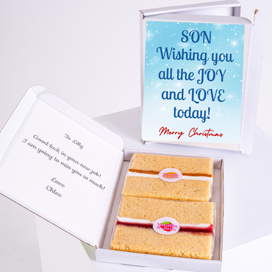 Christmas cake gift box for son and coworker Lilly