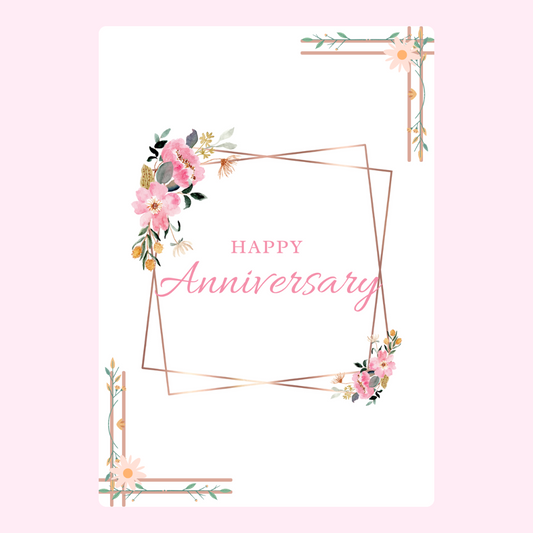 Happy Anniversary card with floral design