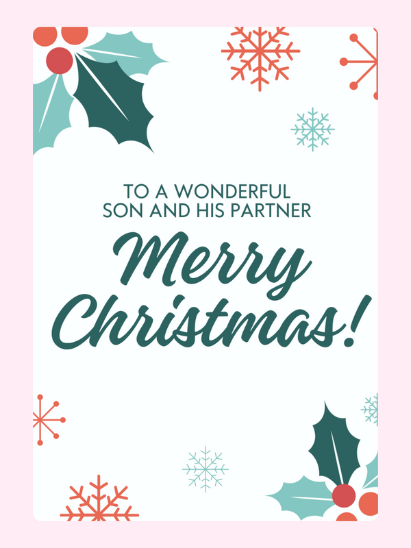 Christmas card for son and partner, design 59