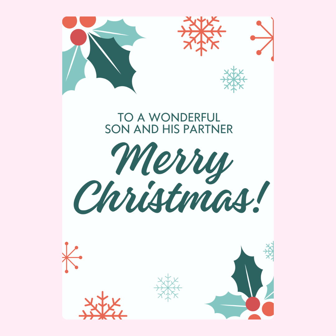 Christmas card for son and partner, design 59