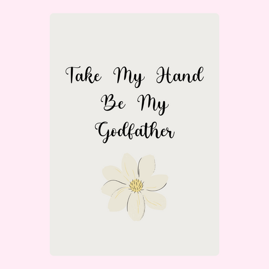 Godfather proposal card with flower design