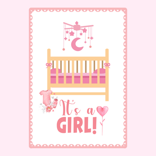 Baby girl nursery design with crib and mobile