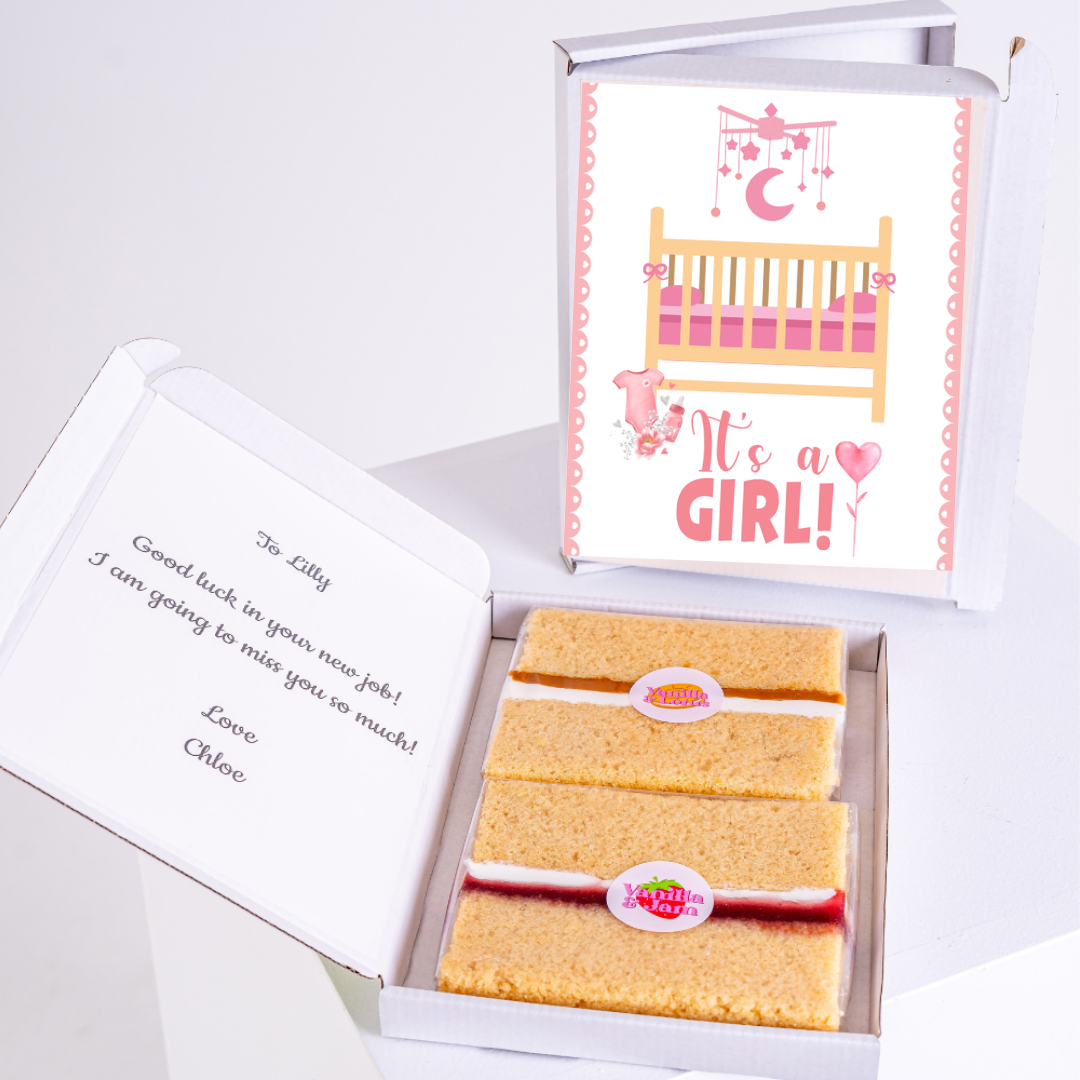 Baby girl cake gift box.