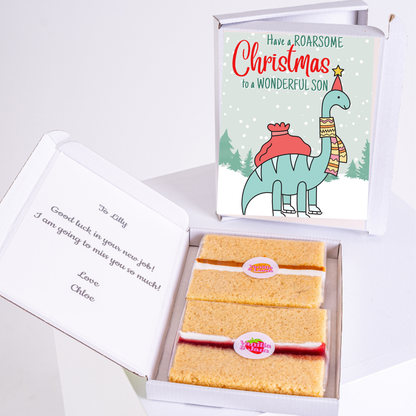 Christmas card & cake gift for son, Roarsome Christmas