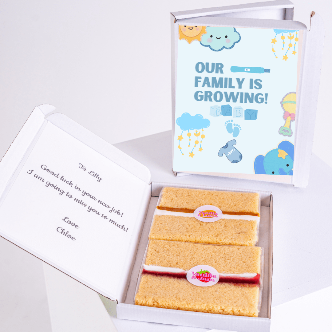 Baby announcement cake gift box