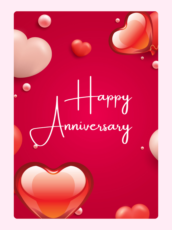 Happy Anniversary card with hearts