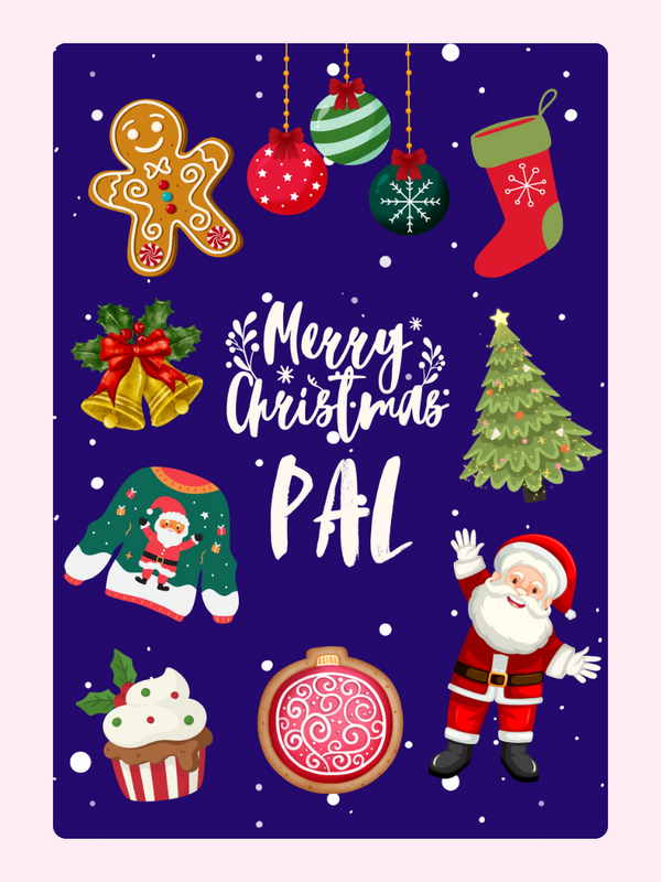 Christmas card design with Merry Christmas PAL