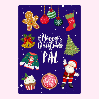 Christmas card design with Merry Christmas PAL