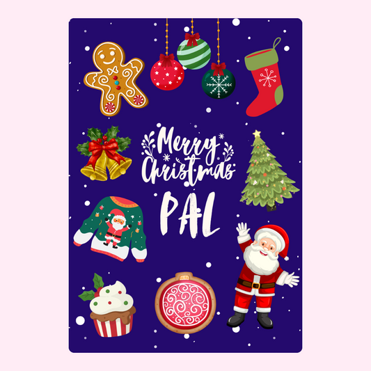 Christmas card design with Merry Christmas PAL