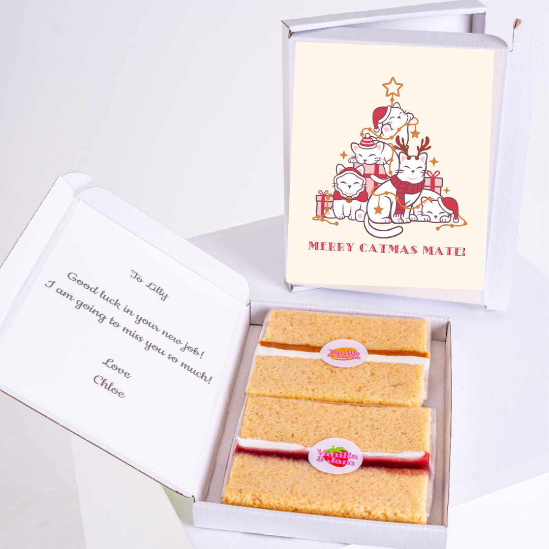 Christmas card & cake gift for Lilly, Merry Catmas Mate