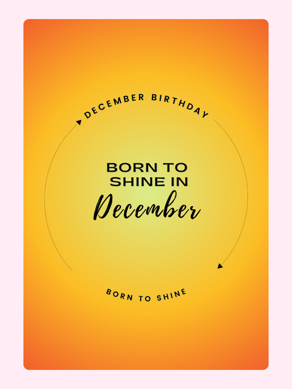 Born To Shine In December Cake Card, birthday