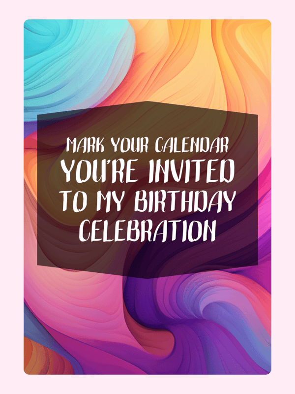 Birthday invitation with colorful abstract background