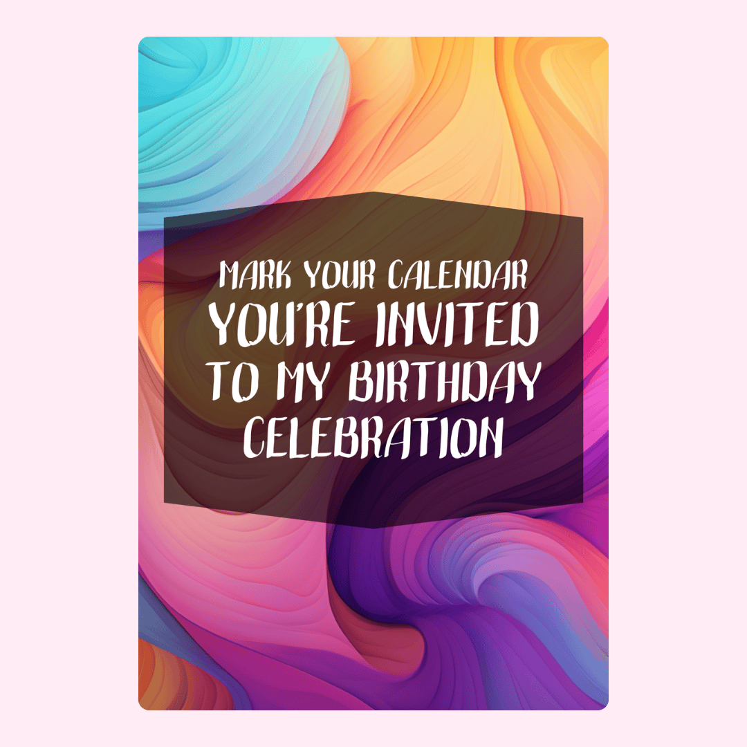Birthday invitation with colorful abstract background