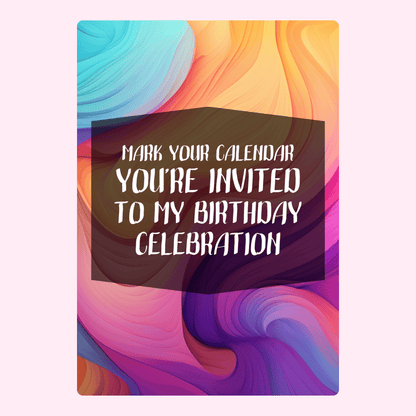Birthday invitation with colorful abstract background