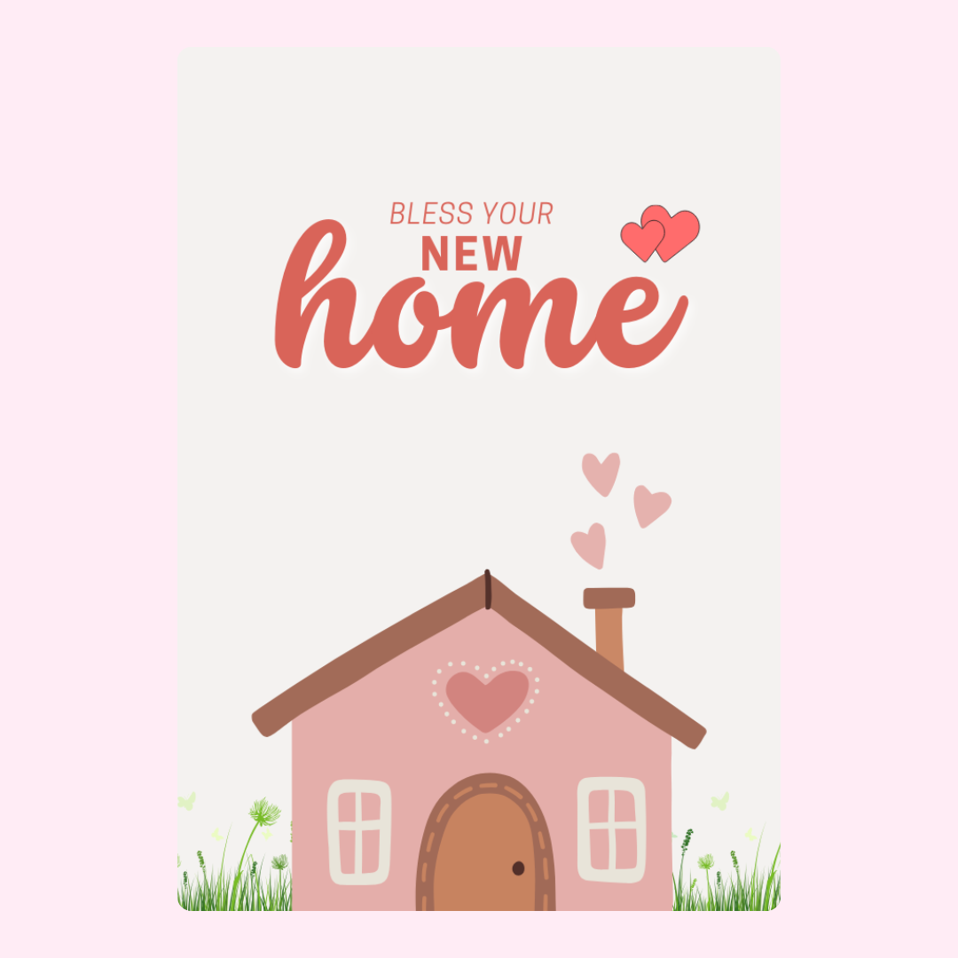 Bless your new home card design.