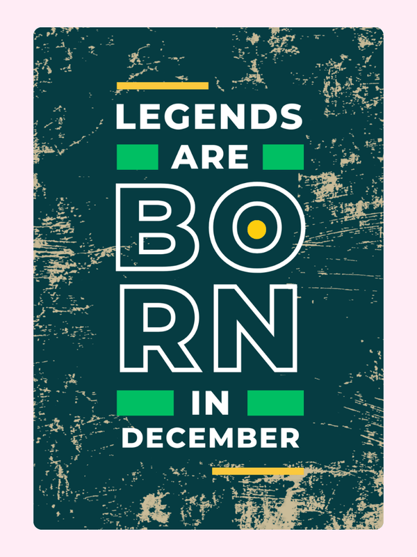 Legends Born In December Green Cake Card, birthday