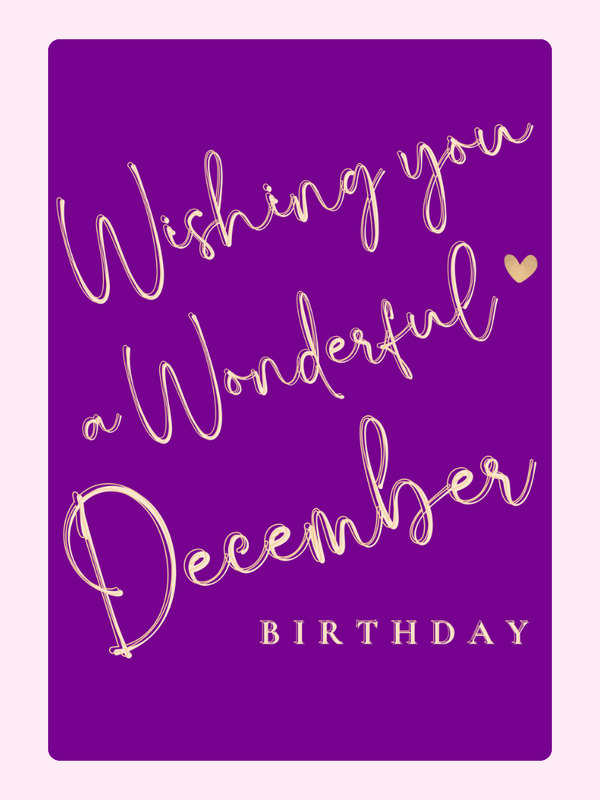 December birthday card design