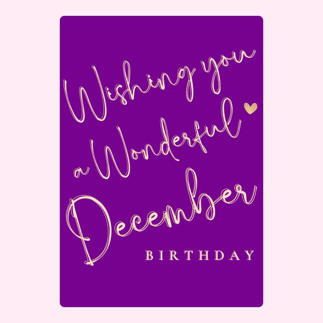 December birthday card design