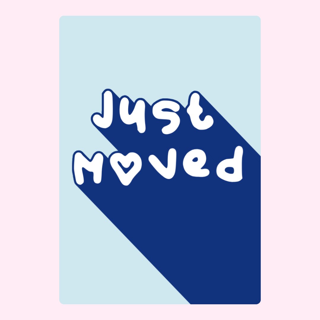 Just Moved card design