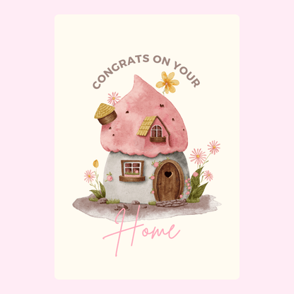 Congrats on your new home card - watercolor house design