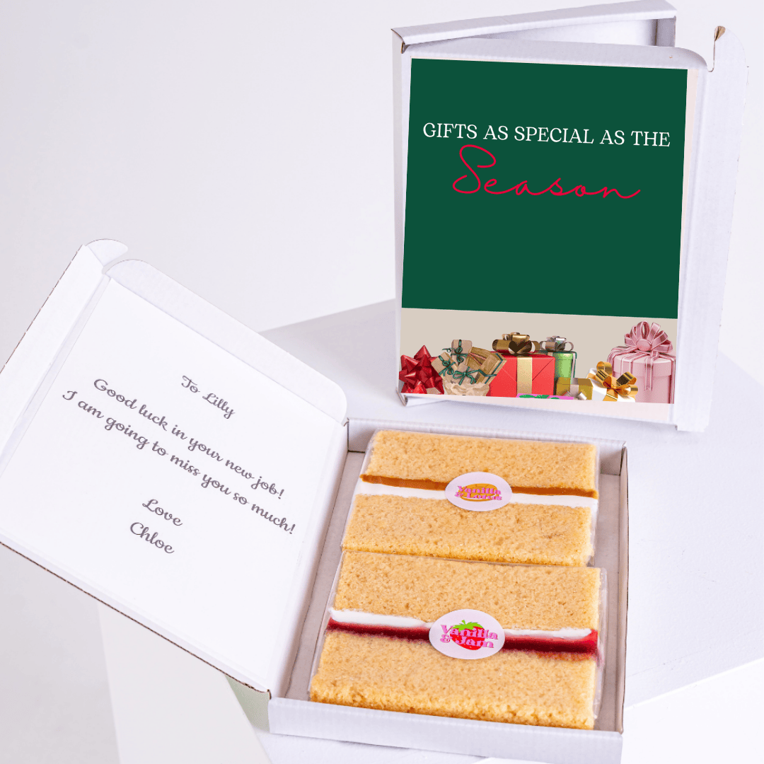 Cake gift box with Gifts as special as the season message.