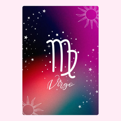 Virgo constellation with stars and gradient background.