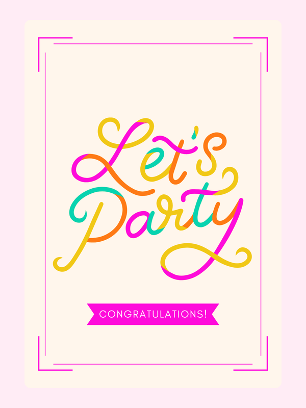 Lets Party Cake Card
