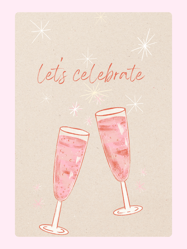 Website celebration image with champagne glasses - July 9, 2024