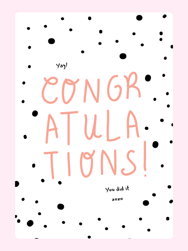 Congratulations card from website, July 9, 2024