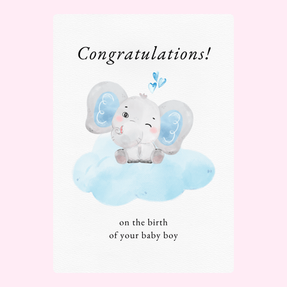 Website - Baby boy congratulations card