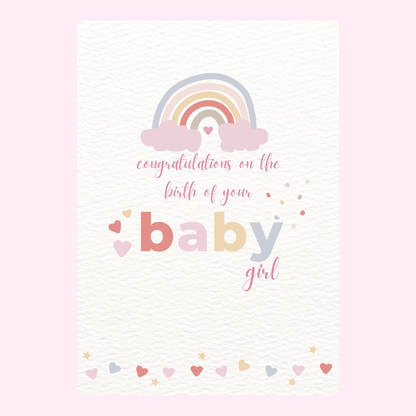Website baby girl congratulations card