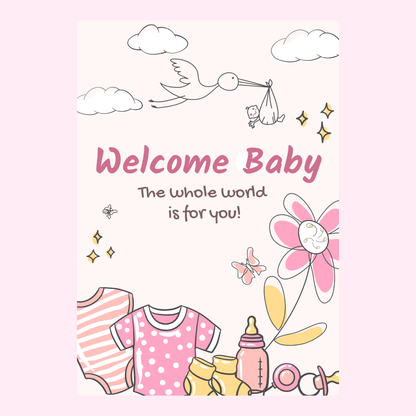 Welcome Baby announcement card, July 9, 2024.
