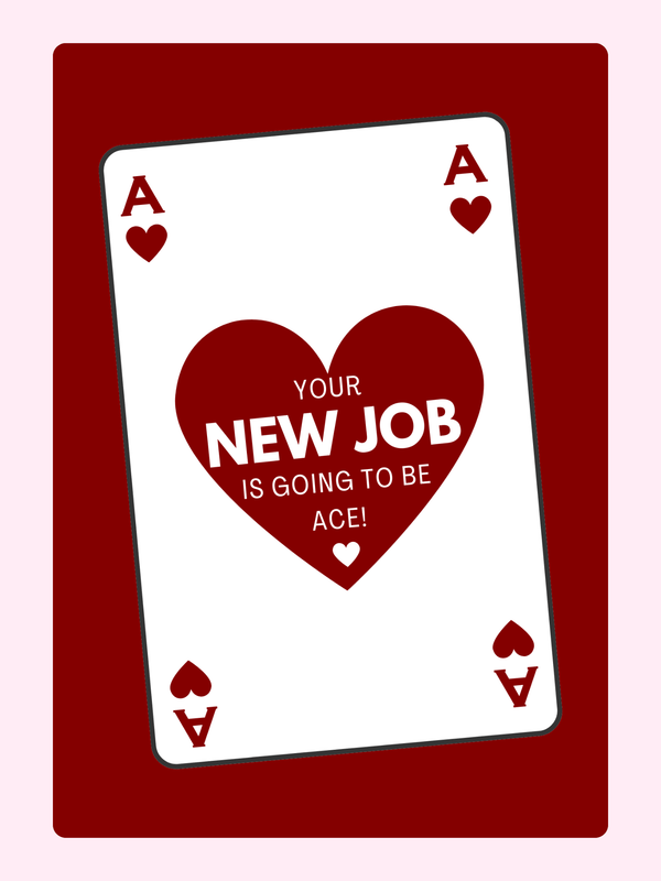 Ace Of Hearts New Job Cake Card, new job