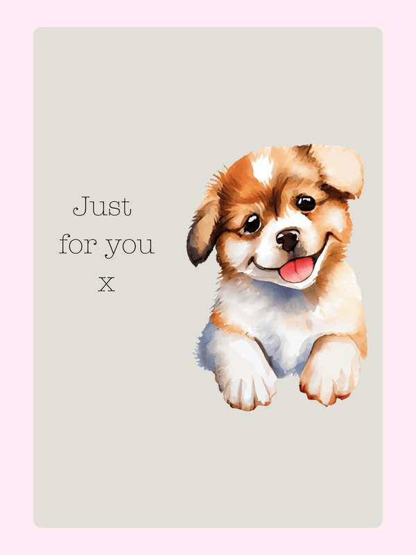 Website - Cute puppy card Just for you