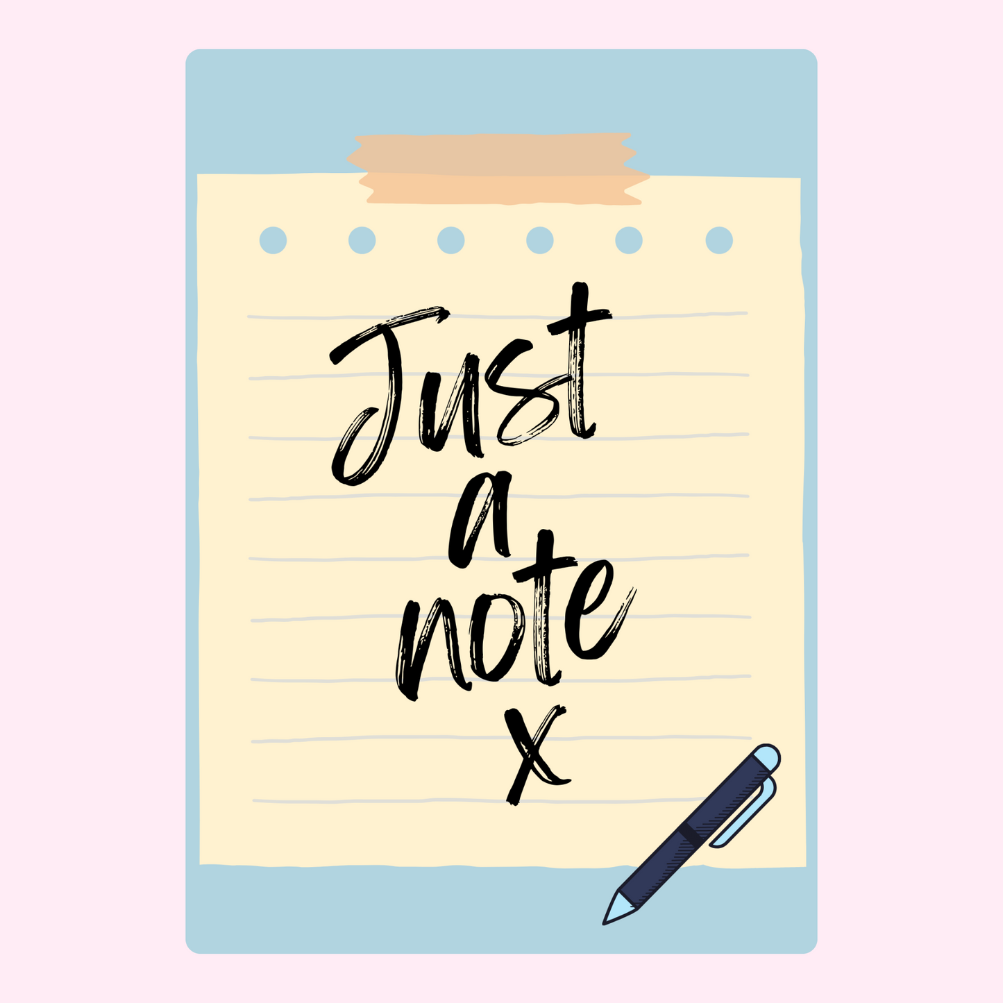 Just a note with pen.