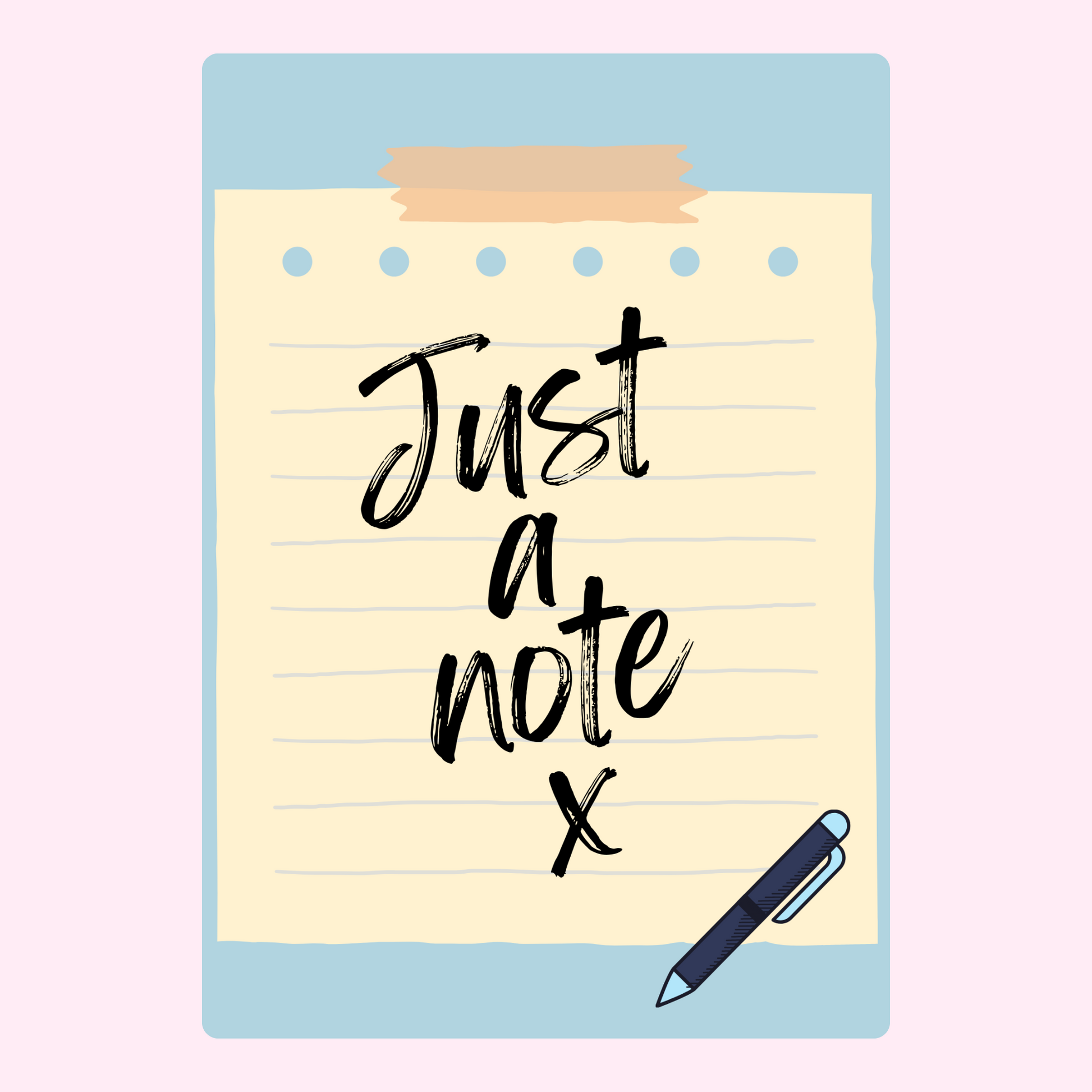 Just a note with pen.