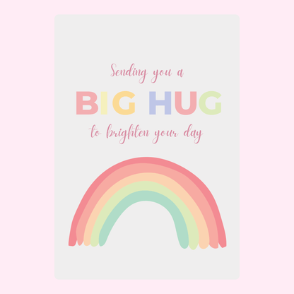 Website - Big Hug card with rainbow to brighten your day.