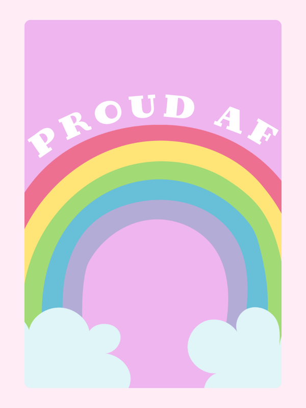 Website - Proud AF rainbow graphic