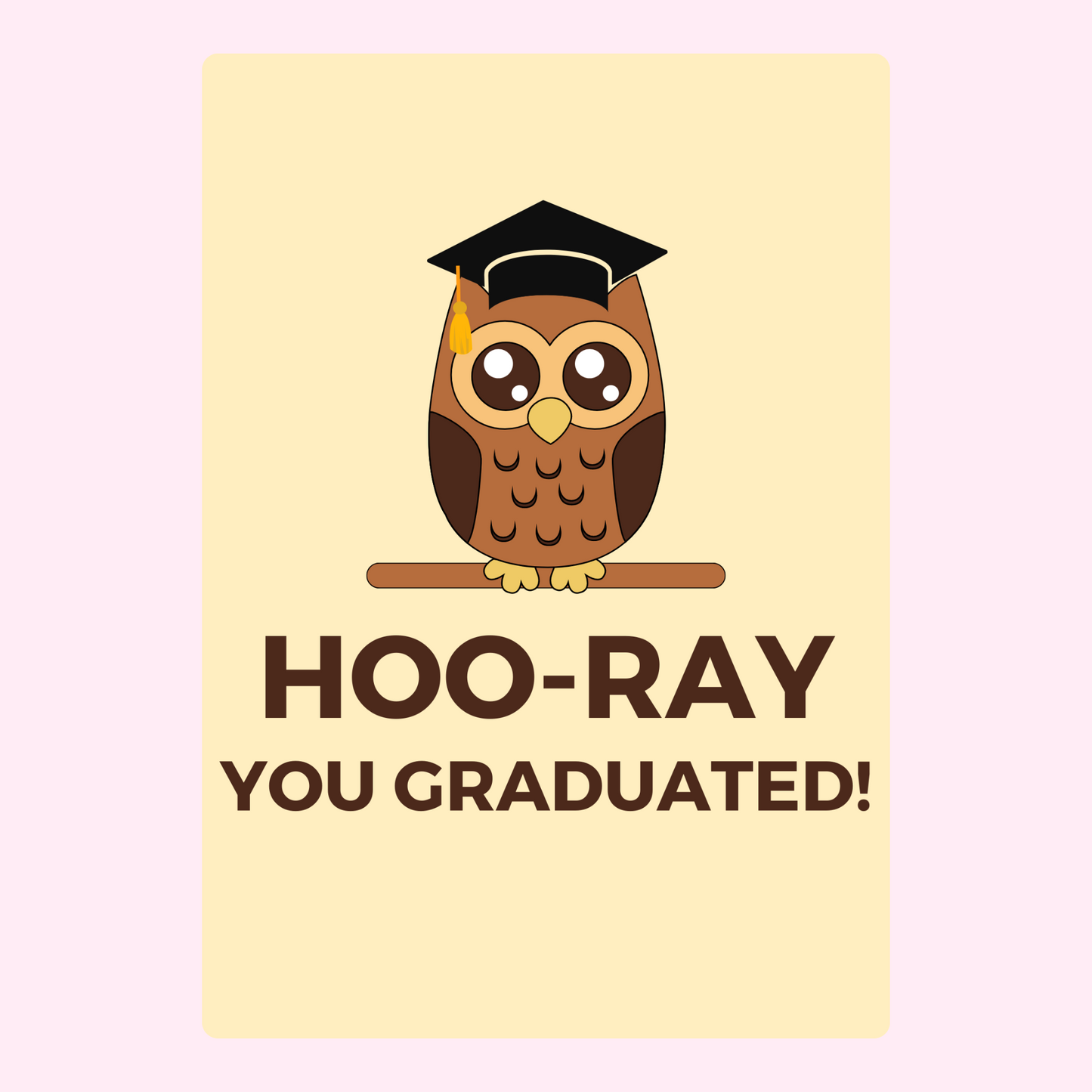 Website graduation owl card, Hoo-Ray you graduated!