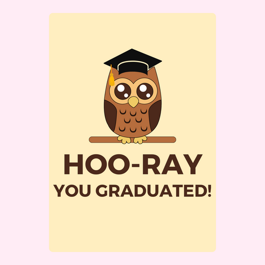 Website graduation owl card, Hoo-Ray you graduated!