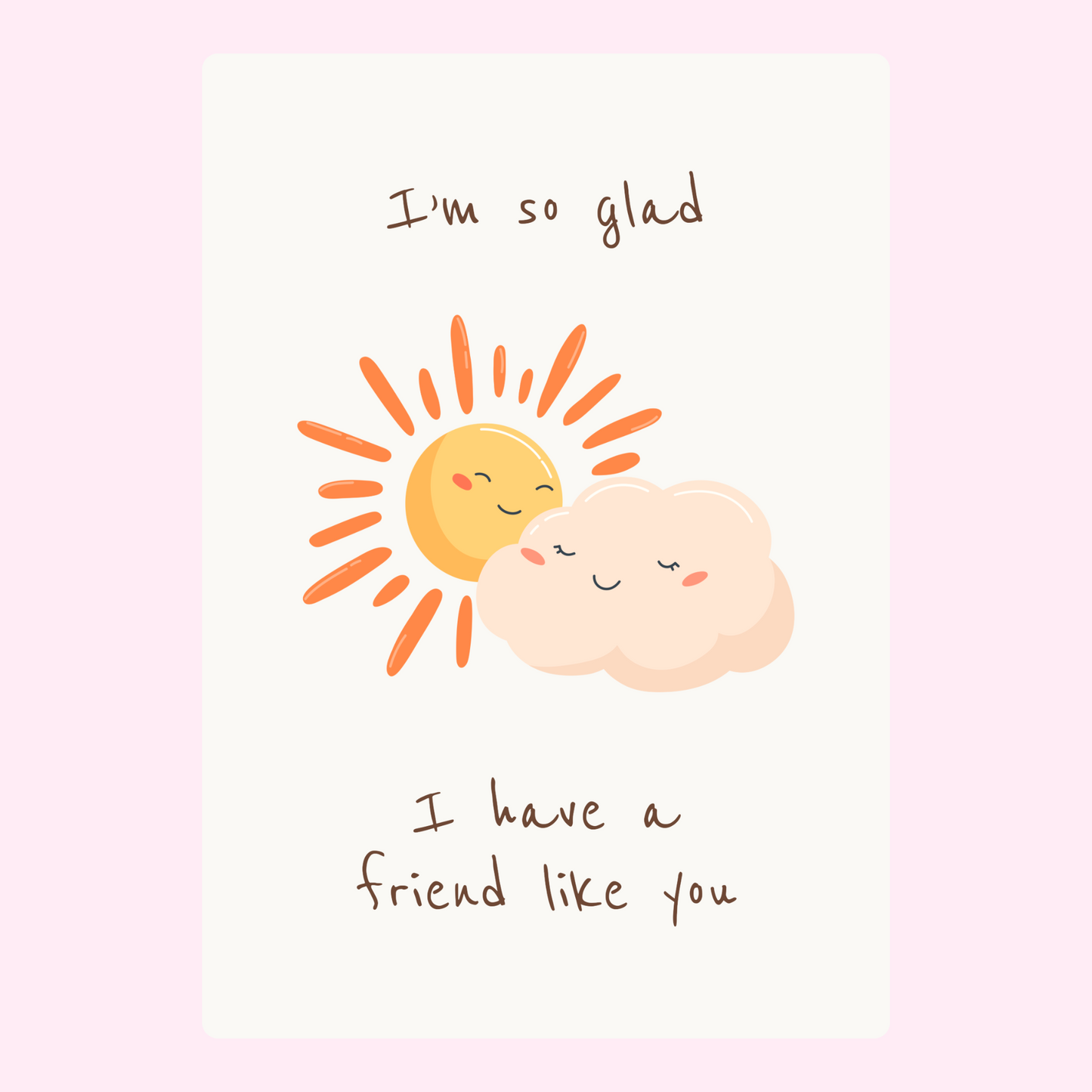 Website - Cute sun and cloud friendship card