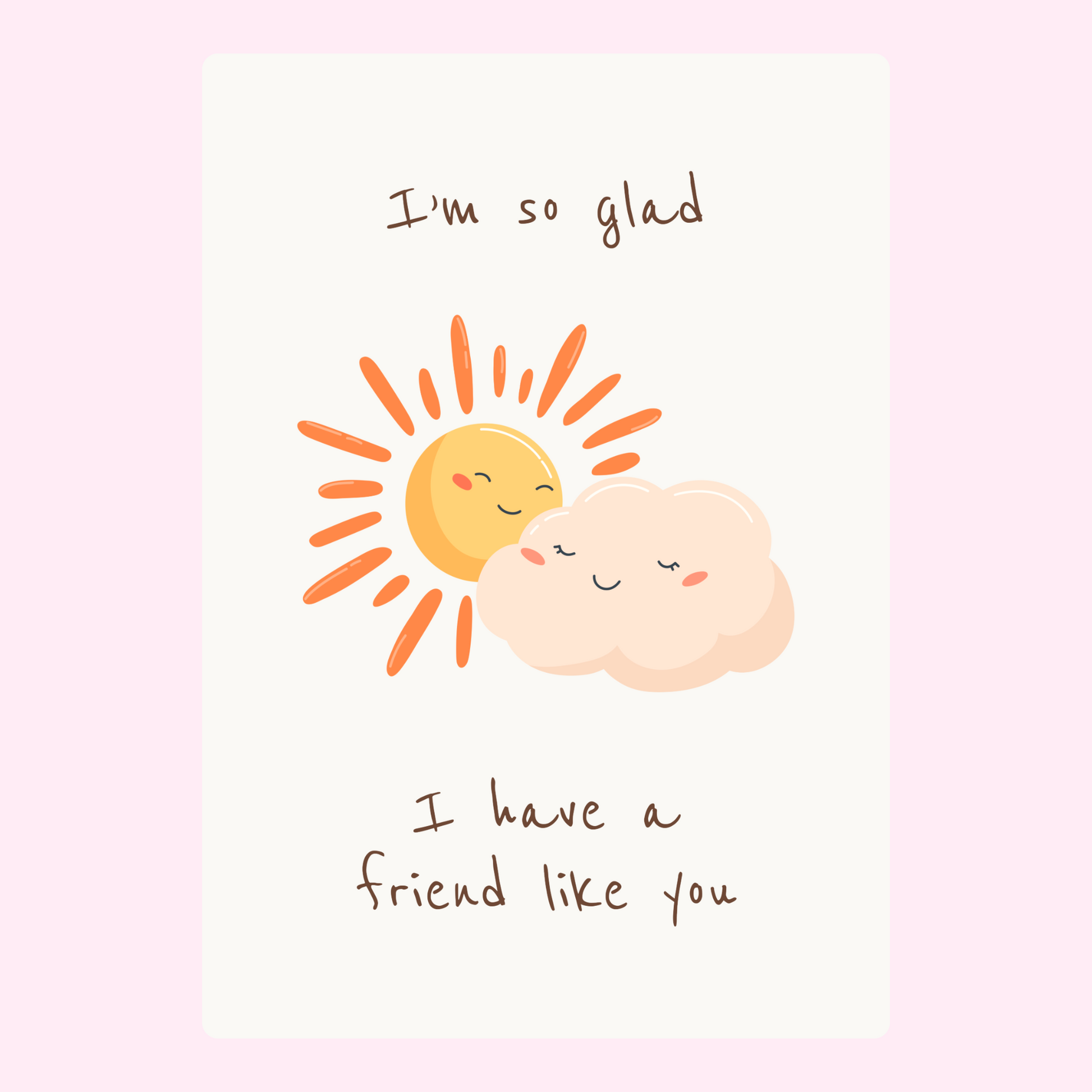 Website - Cute sun and cloud friendship card