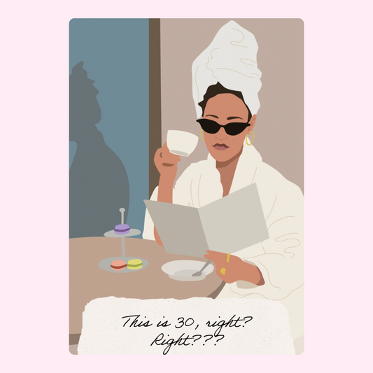 Woman in robe with coffee, Website 2024-07-10