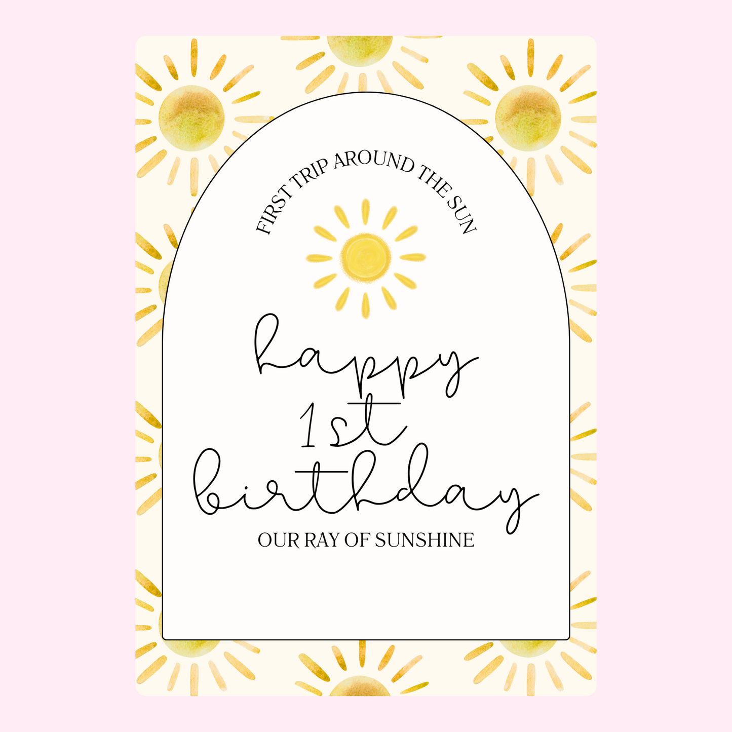 Happy 1st birthday card with suns - Website 2024-07-10
