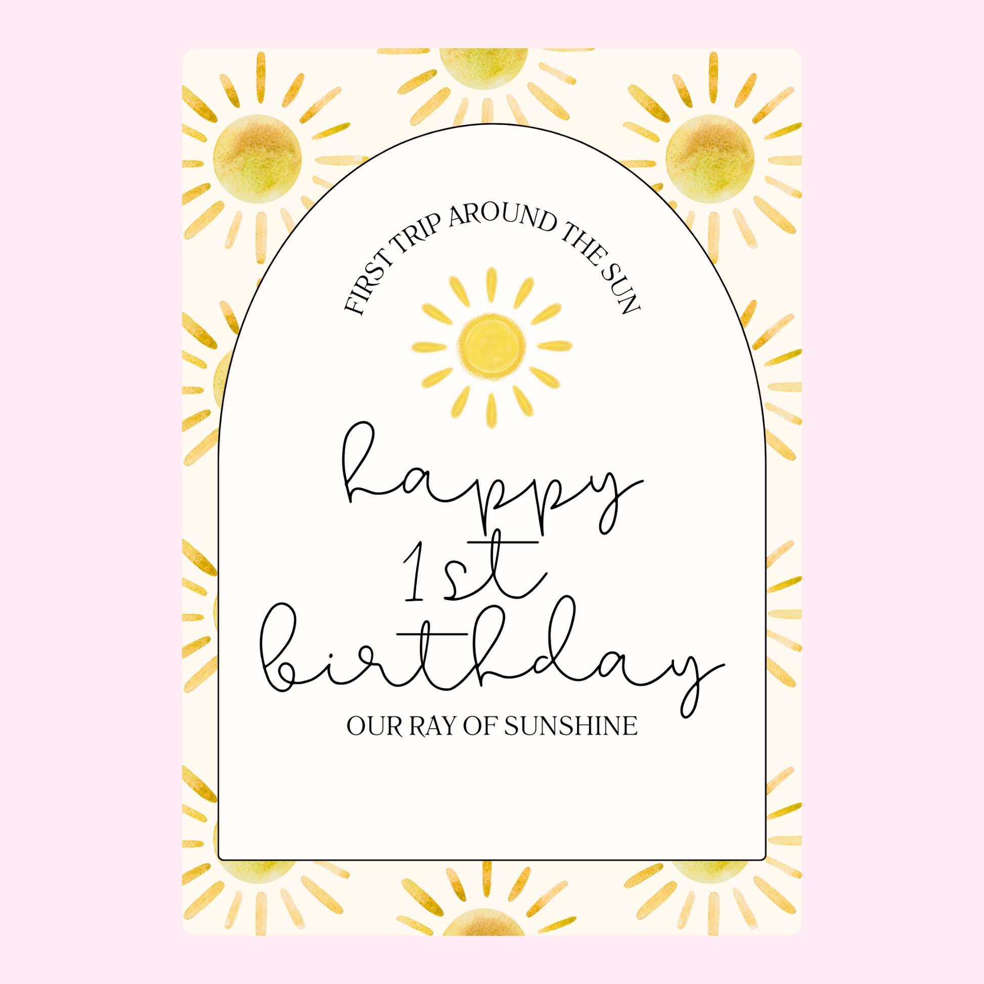 Happy 1st birthday card with suns - Website 2024-07-10