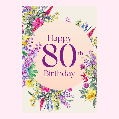 Happy 80th Birthday card, website image from July 11, 2024.