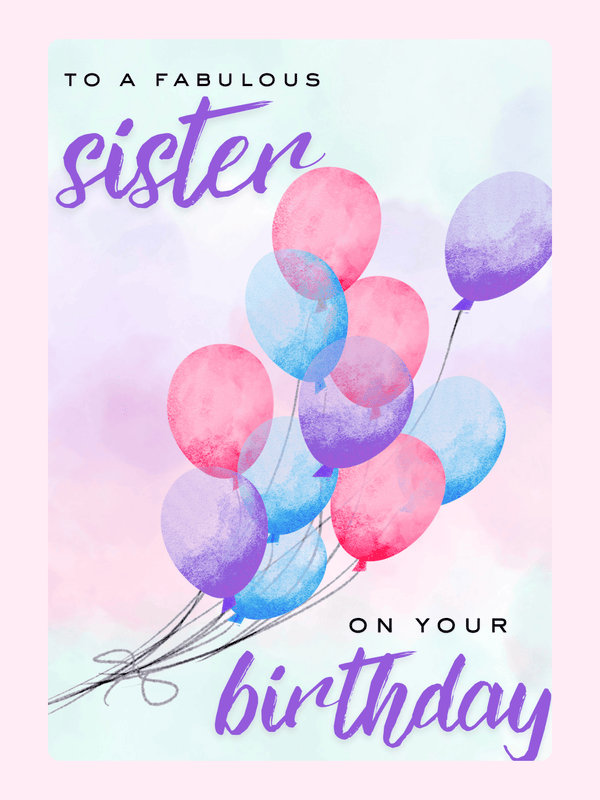 To A Fabulous Sister Cake Card
