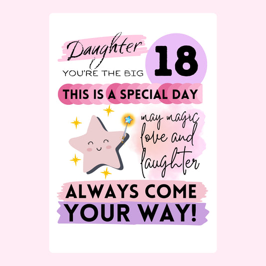 Daughter's 18th Birthday Card - Special Day Wishes