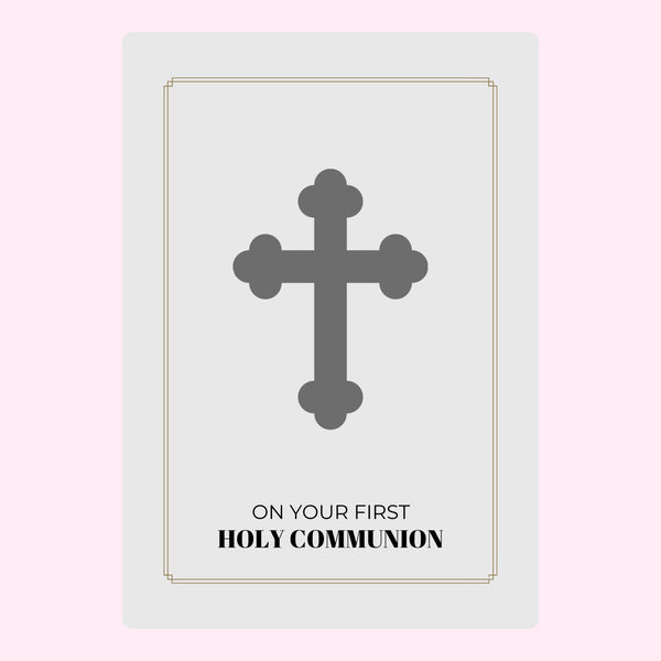 Grey Communion Card