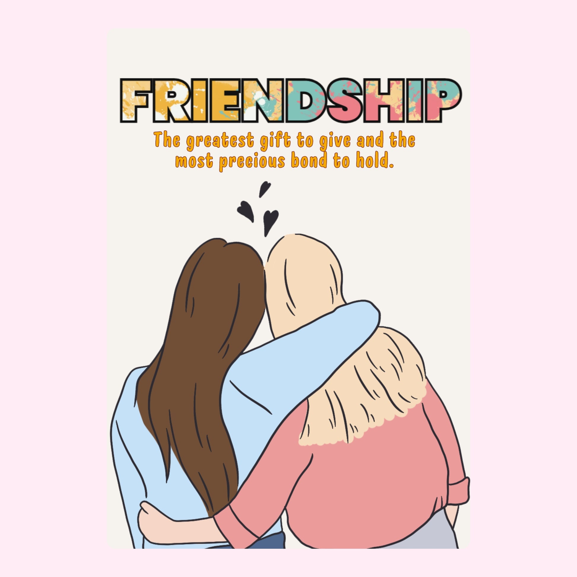 Two friends hugging, greatest gift.